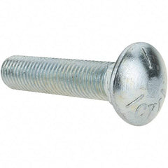 Value Collection - 3/4-10 UNC 3-1/2" Length Under Head, Standard Square Neck, Carriage Bolt - Grade 5 Steel, Zinc-Plated Finish - All Tool & Supply