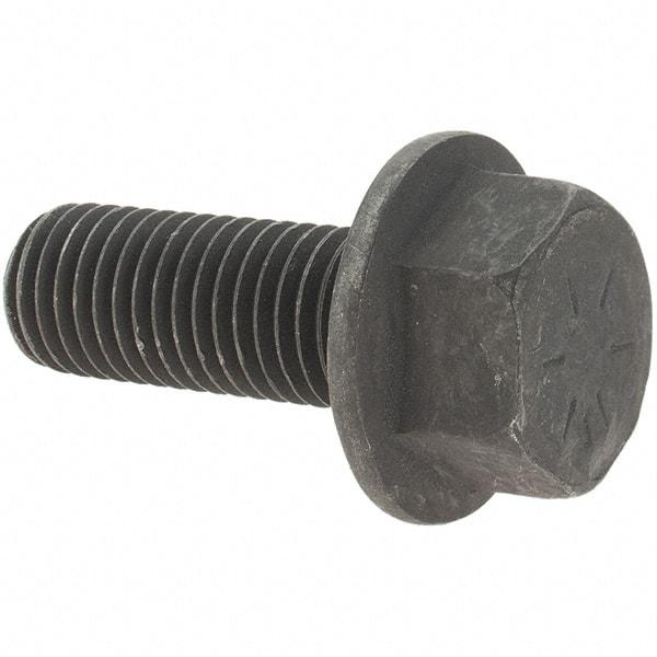 Value Collection - 3/4-10 UNC, 2" Length Under Head, Hex Drive Flange Bolt - 1-3/4" Thread Length, Grade 8 Alloy Steel, Smooth Flange, Uncoated - All Tool & Supply