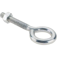 Made in USA - 5/16-18, Zinc-Plated Finish, Steel Wire Turned Eye Bolt - 1-3/4" Thread Length, 3/4" ID, 2" Shank Length - All Tool & Supply