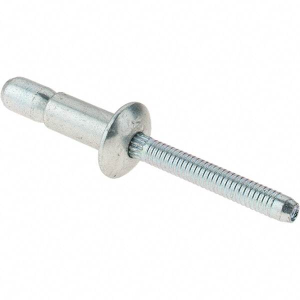 Value Collection - Protruding Head Steel Structural Blind Rivet - Steel Mandrel, 0.08" to 3/8" Grip, 0.53" Head Diam, 0.261" to 0.272" Hole Diam, 0.56" Length Under Head, 1/4" Body Diam - All Tool & Supply