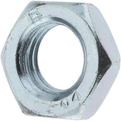 Value Collection - M12x1.50 Metric Fine Steel Right Hand Hex Jam Nut - 19mm Across Flats, 6mm High, Zinc-Plated Finish - All Tool & Supply