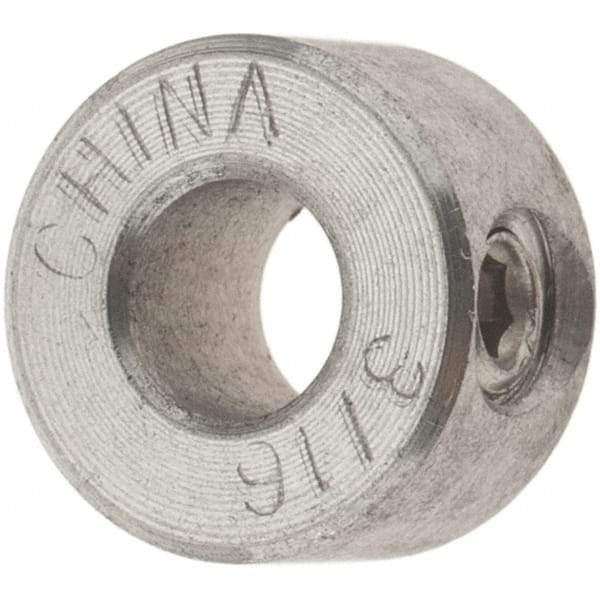 Value Collection - 3/16" Bore, Stainless Steel, Set Screw Shaft Collar - 7/16" Outside Diam, 1/4" Wide - All Tool & Supply