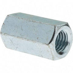 Value Collection - M12x1.75 Metric Coarse, 36mm OAL Steel Standard Coupling Nut - Zinc-Plated Finish, 19mm Width Across Flats, 21.1mm Width Across Points - All Tool & Supply