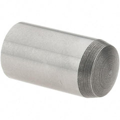 Value Collection - 8mm Diam x 16mm Pin Length Grade 8 Alloy Steel Precision Dowel Pin - Bright Finish, 1 Rounded End - All Tool & Supply