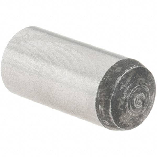 Value Collection - 6mm Diam x 14mm Pin Length Grade 8 Alloy Steel Precision Dowel Pin - Bright Finish, 1 Rounded End - All Tool & Supply