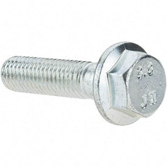 Value Collection - M10x1.50 Metric Coarse, 40mm Length Under Head, Hex Drive Flange Bolt - 26mm Thread Length, Grade 8.8 Steel, Smooth Flange, Zinc-Plated Finish - All Tool & Supply