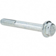 Value Collection - M10x1.50 Metric Coarse, 80mm Length Under Head, Hex Drive Flange Bolt - 26mm Thread Length, Grade 8.8 Steel, Smooth Flange, Zinc-Plated Finish - All Tool & Supply