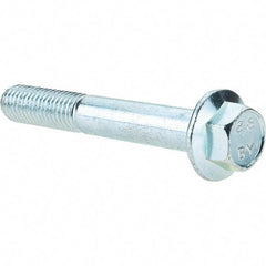 Value Collection - M12x1.75 Metric Coarse, 80mm Length Under Head, Hex Drive Flange Bolt - 30mm Thread Length, Grade 8.8 Steel, Smooth Flange, Zinc-Plated Finish - All Tool & Supply