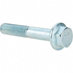 Value Collection - M10x1.50 Metric Coarse, 60mm Length Under Head, Hex Drive Flange Bolt - 26mm Thread Length, Grade 8.8 Steel, Smooth Flange, Zinc-Plated Finish - All Tool & Supply