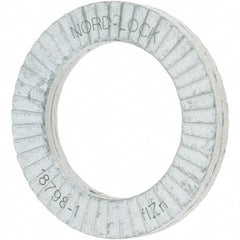 Value Collection - 0.7677" OD, Zinc Flake, Wedge Lock Washer - Grade 2, 0.5039 to 0.5197" ID - All Tool & Supply