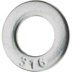 Value Collection - M5 Screw, Grade 316 Stainless Steel Standard Flat Washer - 5.3mm ID x 10mm OD, Plain Finish - All Tool & Supply