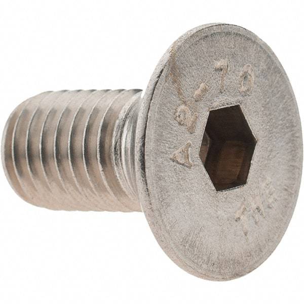 Value Collection - M10x1.50 Metric Coarse Hex Socket Drive, 90° Flat Screw - Grade 18-8 & Austenitic A2 Stainless Steel, Fully Threaded, 20mm OAL - All Tool & Supply