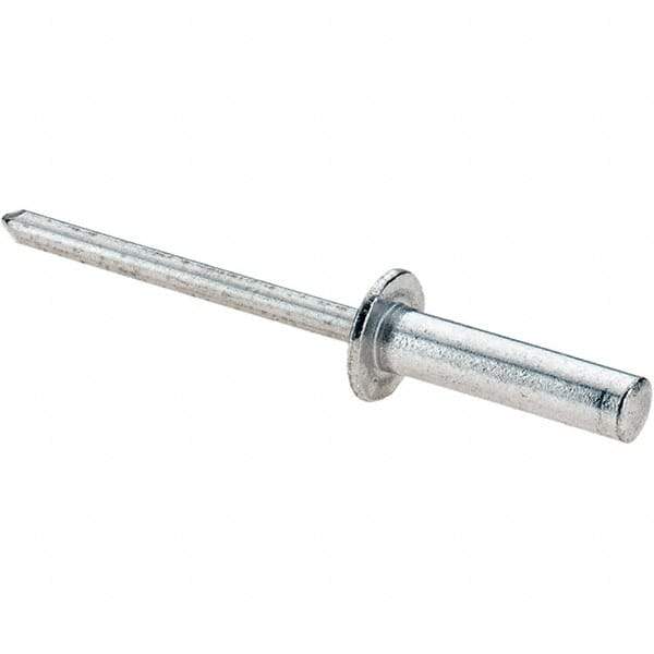 Value Collection - Size 68 Dome Head Aluminum Closed End Sealing Blind Rivet - Aluminum Mandrel, 0.376" to 1/2" Grip, 0.374" Head Diam, 0.192" to 0.196" Hole Diam, 0.748" Length Under Head, 3/16" Body Diam - All Tool & Supply