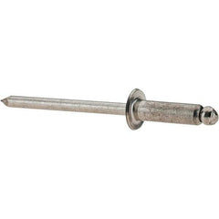 Value Collection - Size 56 Dome Head Stainless Steel Open End Blind Rivet - Stainless Steel Mandrel, 0.251" to 3/8" Grip, 0.312" Head Diam, 0.16" to 0.164" Hole Diam, 0.55" Length Under Head, 5/32" Body Diam - All Tool & Supply