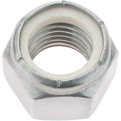 Value Collection - 1-8 UNC 18-8 Hex Lock Nut with Nylon Insert - 1-7/16" Width Across Flats, 1-3/64" High - All Tool & Supply