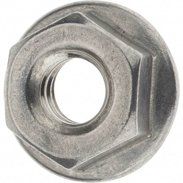 Value Collection - 1/4-20, 19/32" Flange Diam, Serrated Flange Nut - Grade 18-8 Stainless Steel, 0.236" Flange Height - All Tool & Supply