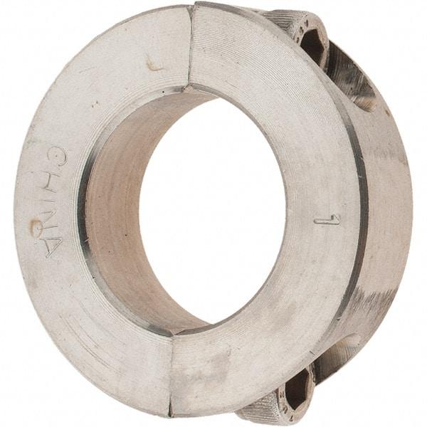 Value Collection - 1" Bore, Stainless Steel, Two Piece Shaft Collar - 1-3/4" Outside Diam, 1/2" Wide - All Tool & Supply