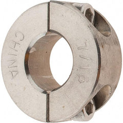 Value Collection - 7/16" Bore, Stainless Steel, Two Piece Shaft Collar - 15/16" Outside Diam, 3/8" Wide - All Tool & Supply