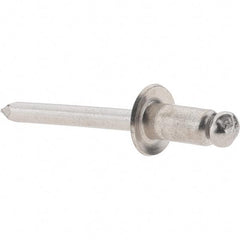 Value Collection - Size 84 Dome Head Stainless Steel Open End Blind Rivet - Stainless Steel Mandrel, 0.062" to 1/4" Grip, 1/2" Head Diam, 0.257" to 0.261" Hole Diam, 1/2" Length Under Head, 1/4" Body Diam - All Tool & Supply