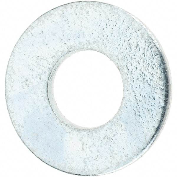 Value Collection - #10 Screw, Steel SAE Flat Washer - 7/32" ID x 1/2" OD, 3/64" Thick, Zinc-Plated Finish - All Tool & Supply