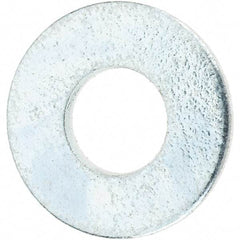 Value Collection - #10 Screw, Steel SAE Flat Washer - 7/32" ID x 1/2" OD, 3/64" Thick, Zinc-Plated Finish - All Tool & Supply