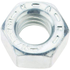 Value Collection - 5/16-18 UNC Steel Right Hand Hex Nut - 1/2" Across Flats, 17/64" High, Zinc Yellow Dichromate Finish - All Tool & Supply