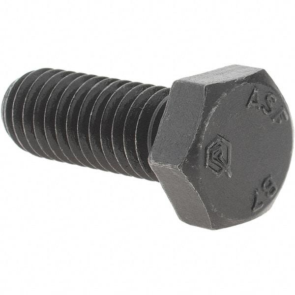 Value Collection - 3/8-16 Thread, 1" Length Under Head, Hex Head Bolt - Grade B7 Alloy Steel, Uncoated - All Tool & Supply