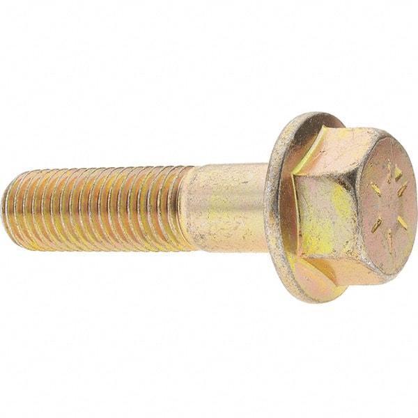 Value Collection - 3/4-10 UNC, 3" Length Under Head, Hex Drive Flange Bolt - 1-3/4" Thread Length, Grade 8 Alloy Steel, Smooth Flange, Zinc-Plated Finish - All Tool & Supply