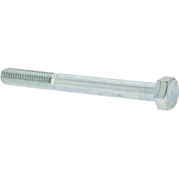 Value Collection - M5x0.80mm Metric Coarse, 50mm Long Hex Head Cap Screw - Partially Threaded, Grade 10.9 Steel, Zinc-Plated Finish, 8mm Hex - All Tool & Supply