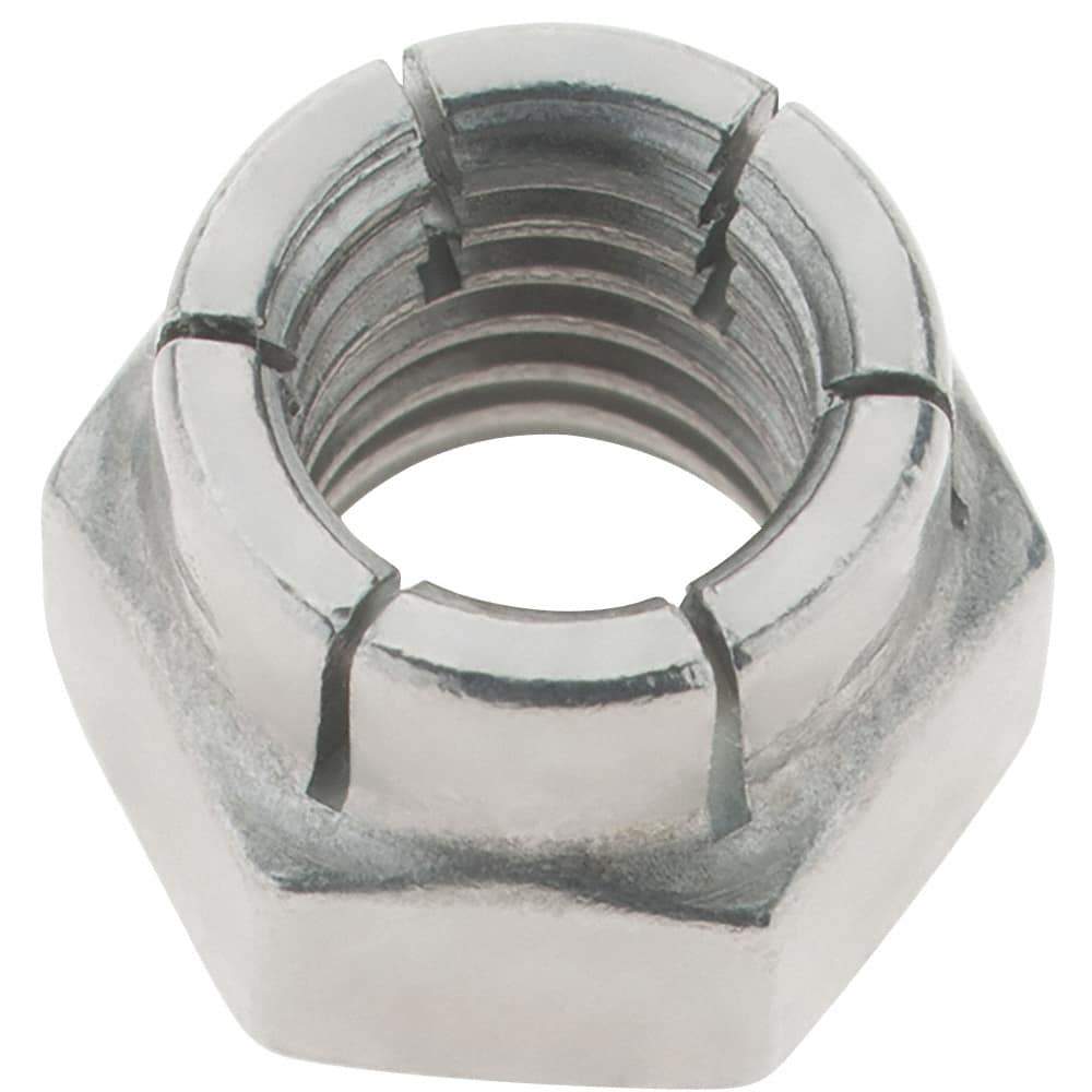 Value Collection - 3/8-16 UNC 18-8 Hex Lock Nut with Expanding Flex Top - Uncoated, Meets Military Specifications - All Tool & Supply