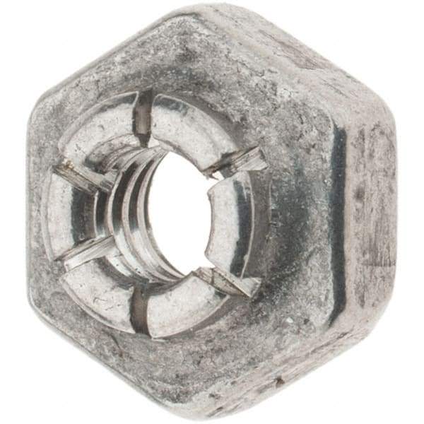 Value Collection - #6-32 UNJC 18-8 Hex Lock Nut with Expanding Flex Top - 5/16" Width Across Flats, 3/16" High, Uncoated, Meets Military Specifications - All Tool & Supply