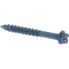 Value Collection - 1/4" Diam, 2-1/4" Length Under Head, Hex Drive, Concrete Screw & Masonry Fastener - All Tool & Supply