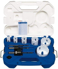 Lenox - 9 Piece, 3/4" to 2-9/16" Saw Diam, General Purpose Hole Saw Kit - Carbide Grit, Includes 6 Hole Saws - All Tool & Supply