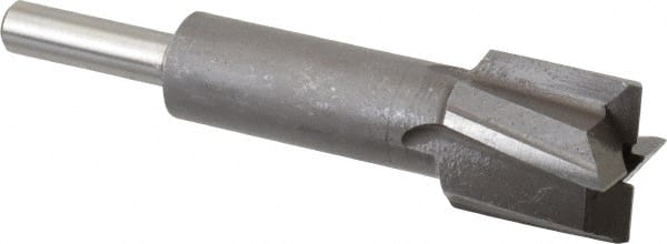 Made in USA - 23/32" Diam, 1/4" Shank, Diam, 4 Flutes, Straight Shank, Interchangeable Pilot Counterbore - All Tool & Supply