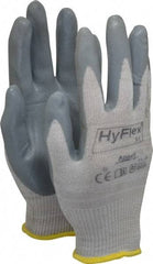 Ansell - Size M (8) Nitrile Coated X-Static Yarn General Protection Work Gloves - For Static Control, Palm & Fingers Coated, Knit Wrist Cuff, Full Fingered, Gray, Paired - All Tool & Supply