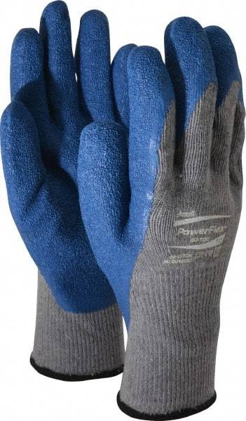 Ansell - Size XL (10) Rubber Coated Cotton Blend General Protection Work Gloves - For General Purpose, Palm & Fingers Coated, Knit Wrist Cuff, Full Fingered, Gray/Blue, Paired - All Tool & Supply