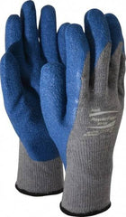 Ansell - Size XL (10) Rubber Coated Cotton Blend General Protection Work Gloves - For General Purpose, Palm & Fingers Coated, Knit Wrist Cuff, Full Fingered, Gray/Blue, Paired - All Tool & Supply