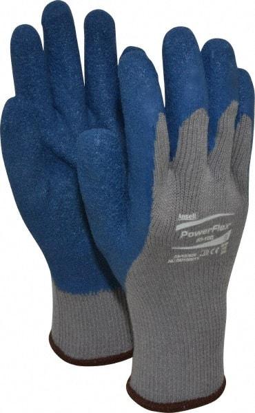 Ansell - Size L (9) Rubber Coated Cotton Blend General Protection Work Gloves - For General Purpose, Palm & Fingers Coated, Knit Wrist Cuff, Full Fingered, Gray/Blue, Paired - All Tool & Supply