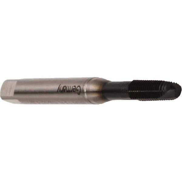 Emuge - M2.5x0.45 Metric Coarse, 2 Flutes, Modified Bottoming Chamfer, GLT-8 Finish, Cobalt Spiral Point STI Tap - 0.1378" Shank Diam, 0.1063" Square Size, 6H (mod) Class of Fit, Series Rekord B-AL - Exact Industrial Supply