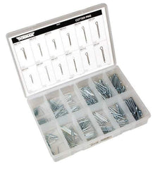 Dorman - 390 Piece, 1/16 to 3/16" Pin Diam, Spring Pin Assortment - 1 to 2" Long, Steel - All Tool & Supply