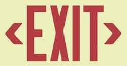 NMC - Exit, Metal Exit Sign - 13" Wide x 7-1/2" High, Glow-in-the-Dark - All Tool & Supply