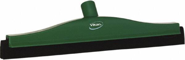 Vikan - 16" Foam Rubber Blade Bench Squeegee - Double Edge, Green, Plastic Holder - All Tool & Supply