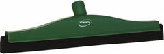 Vikan - 16" Foam Rubber Blade Bench Squeegee - Double Edge, Green, Plastic Holder - All Tool & Supply