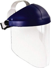 3M - Thermoplastic Blue Ratchet Adjustment, Face Shield & Headgear Set - 9" Wide x 14-1/4" High, Uncoated, Clear Window - All Tool & Supply