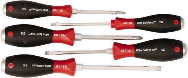 Wiha - 5 Piece Phillips & Slotted Screwdriver Set - Comes in Kit Bag - All Tool & Supply