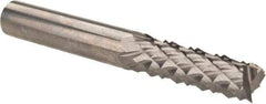 Accupro - 1/4" Diam, 3/4" LOC, Fishtail Point End, Solid Carbide Diamond Pattern Router Bit - Right Hand Cut, 2" OAL, 1/4" Shank Diam, Use on Fiberglass - All Tool & Supply