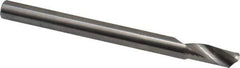 Accupro - 8mm Cutting Diam x 20mm Length of Cut, 1 Flute, Upcut Spiral Router Bit - Uncoated, Right Hand Cut, Solid Carbide, 100mm OAL x 8mm Shank Diam, Single Edge, 22° Helix Angle - All Tool & Supply