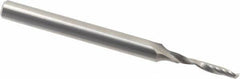 Accupro - 3mm Cutting Diam x 18mm Length of Cut, 1 Flute, Upcut Spiral Router Bit - Uncoated, Right Hand Cut, Solid Carbide, 75mm OAL x 6mm Shank Diam, Single Edge, 21° Helix Angle - All Tool & Supply