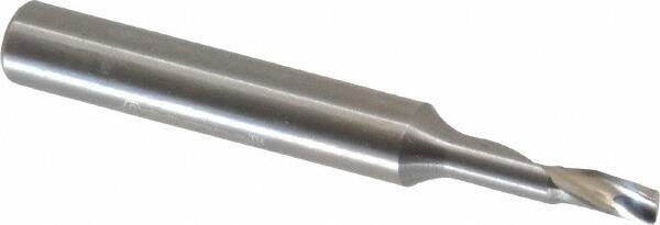 Accupro - 1/8" Cutting Diam x 1/4" Length of Cut, 1 Flute, Upcut Spiral Router Bit - Uncoated, Right Hand Cut, Solid Carbide, 2" OAL x 1/4" Shank Diam, Single Edge, 21° Helix Angle - All Tool & Supply