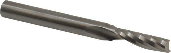 Accupro - 7/32" Cutting Diam x 3/4" Length of Cut, 1 Flute, Upcut Spiral Router Bit - Uncoated, Right Hand Cut, Solid Carbide, 2-1/2" OAL x 1/4" Shank Diam, Single Edge, 21° Helix Angle - All Tool & Supply